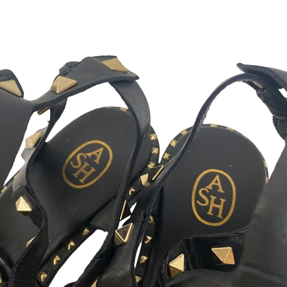 ASH Pacific Gladiator Sandals Size 6 Black Studded Strappy Womens Flats - Picture 13 of 16